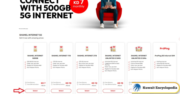 Buy Ooredoo 7KD 500GB Offer Kuwait