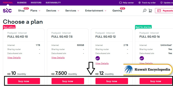Buy STC Kuwait Internet Packages Postpaid