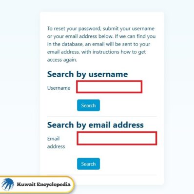 Moodle Kuwait University Login when forget password